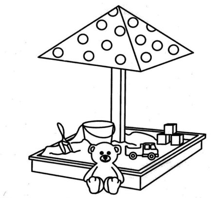 Раскраска детская песочница