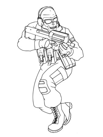 Гоуст Call of Duty раскраска