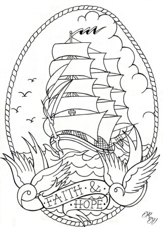 Раскраска кораблик в море