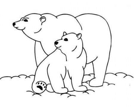 Раскраска Медведица с медвежатами