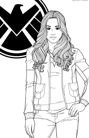 Капитан Марвел разукрашка