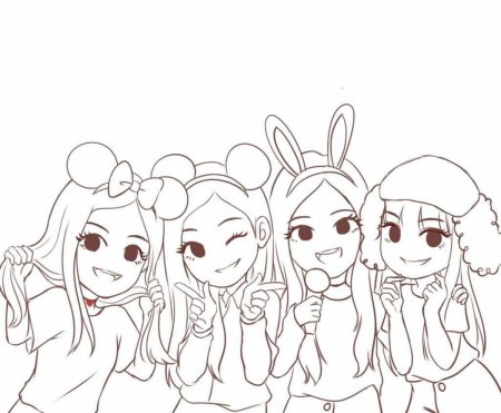 Раскраска BLACKPINK Чиби