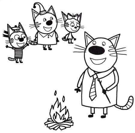 3 Кота раскраска Миу Миу