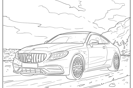 Раскраска машины Мерседес АМГ с63