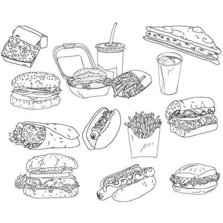 Раскраска маленькая еда