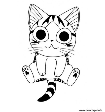 Раскраска милый котик