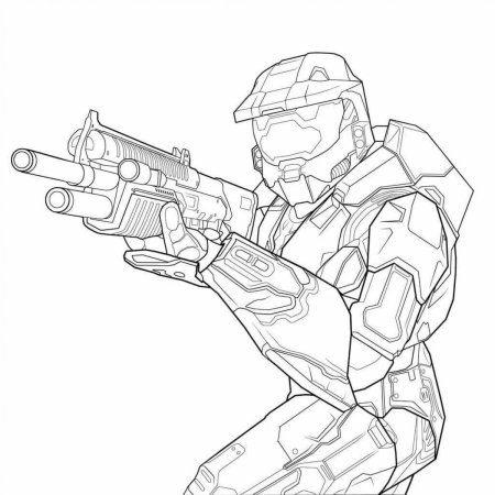 Раскраска Halo мастер Чиф