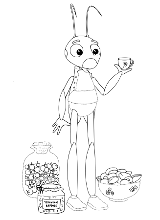 Детские раскраски Лунтик Кузя