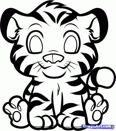 Картинки раскраски тигренка (52 фото)