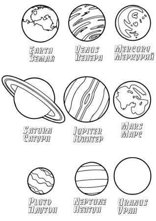 Планеты солнечной системы раскраска