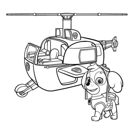 Paw Patrol раскраска Скай