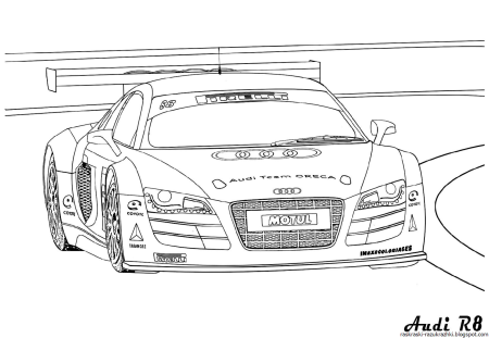 Раскраска Audi r8 гоночная