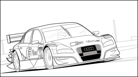 Раскраска Audi r8 гоночная