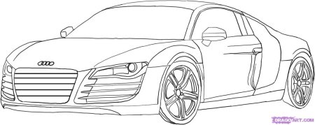 Раскраска Audi r8 гоночная