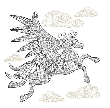 Пегас раскраска
