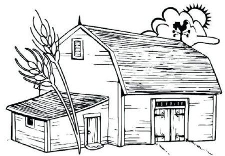 Раскраска сарай для животных