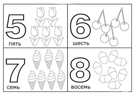 Раскраски для малышей цифры