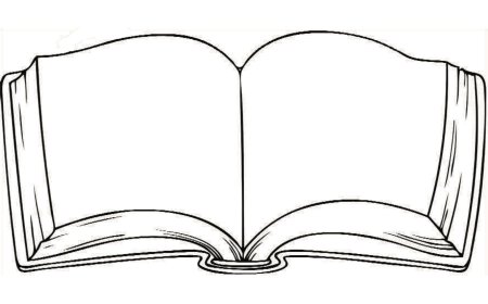 Открытая книга раскраска для детей