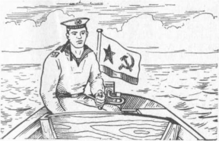 Раскраска моряк на корабле