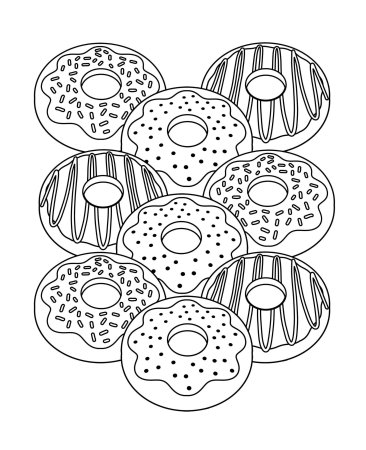 Template for Coloring Donuts