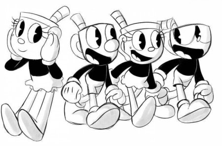 Раскраска персонажи Cuphead