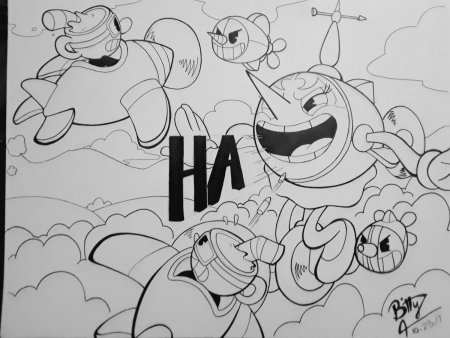 Раскраска Cuphead боссы