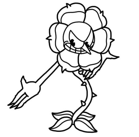 Cuphead раскраска Кэгни
