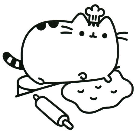 Котик раскраска Пушин Кэт