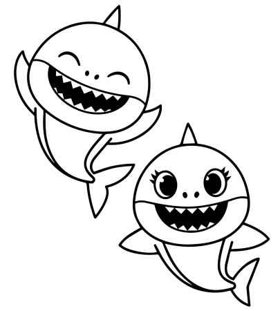 Baby Shark раскраска