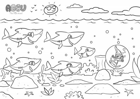 Baby Shark Family раскраска