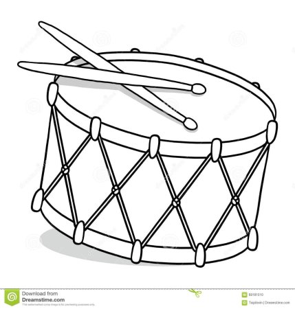 Барабан раскраска для детей