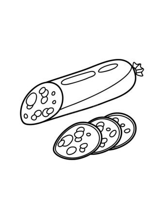 Колбаса раскраска для детей