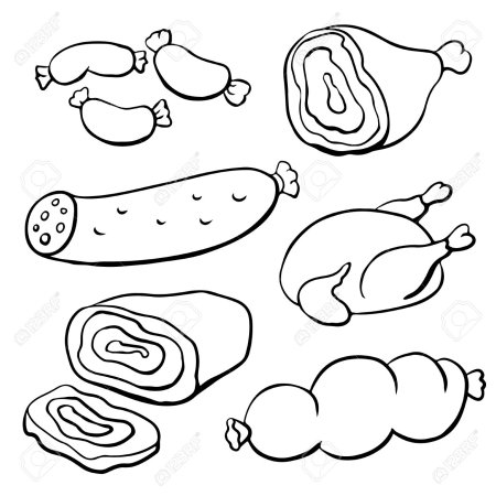Раскраски мясо мясные продукты для детей