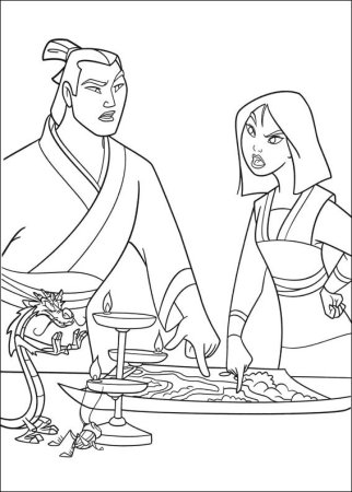 Раскраска принцесса Мулан