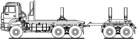 Автопоезд-трубоплетевоз РИАТ-44421-0000010 на шасси КАМАЗ-6522 (6х6)