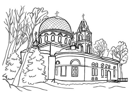Храм раскраска