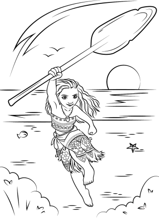 Раскраски для девочек Моана