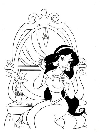 Раскраски принцессы Диснея Жасмин