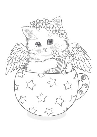 Раскраска. Котики