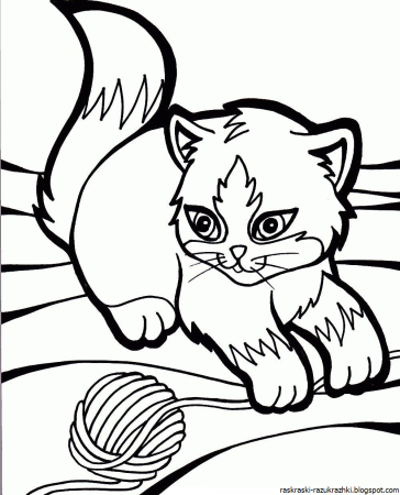Кошки. Раскраска