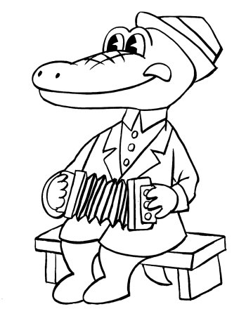 Крокодил Гена и его друзья раскраска