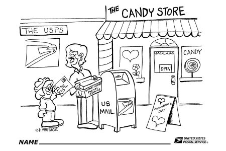 Раскраска почта здание