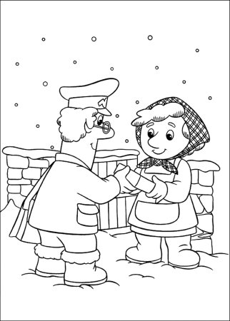 Почтальон раскраска для малышей