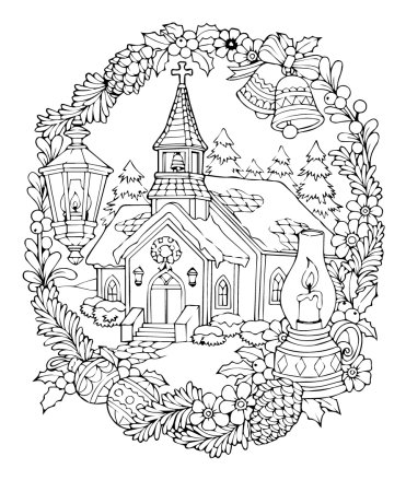 Церковь раскраска