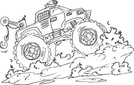 Раскраска монстр трак Grave Digger