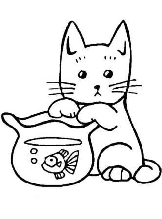 Трафарет котенок для детей