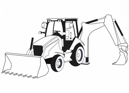 Трактор JCB раскраска