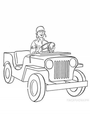 Военный водитель раскраска