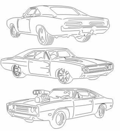Dodge Charger 1970 раскраска