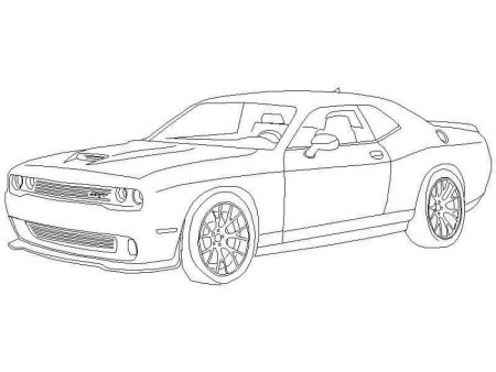 Раскраска Челленджер dodge Challenger